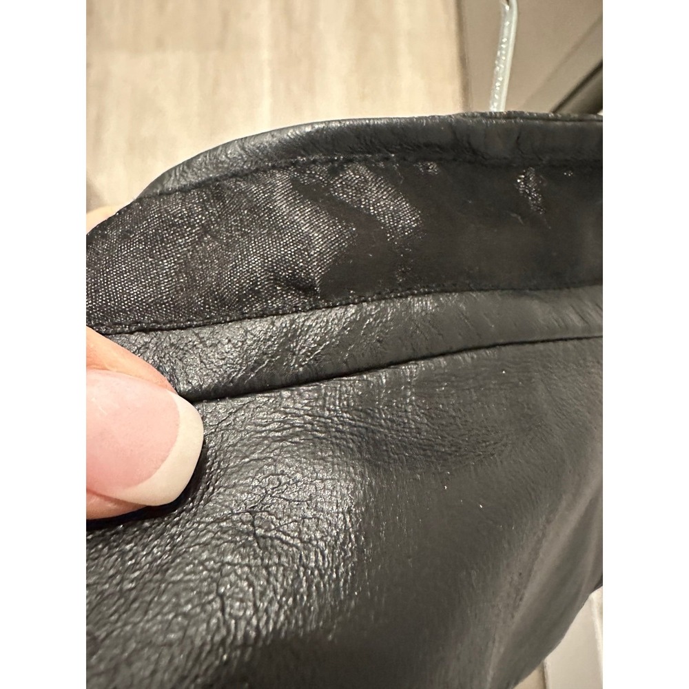 Vintage NYGARD Leather Jacket Sweater Black Size S Full Zip Front - Picture 7 of 7